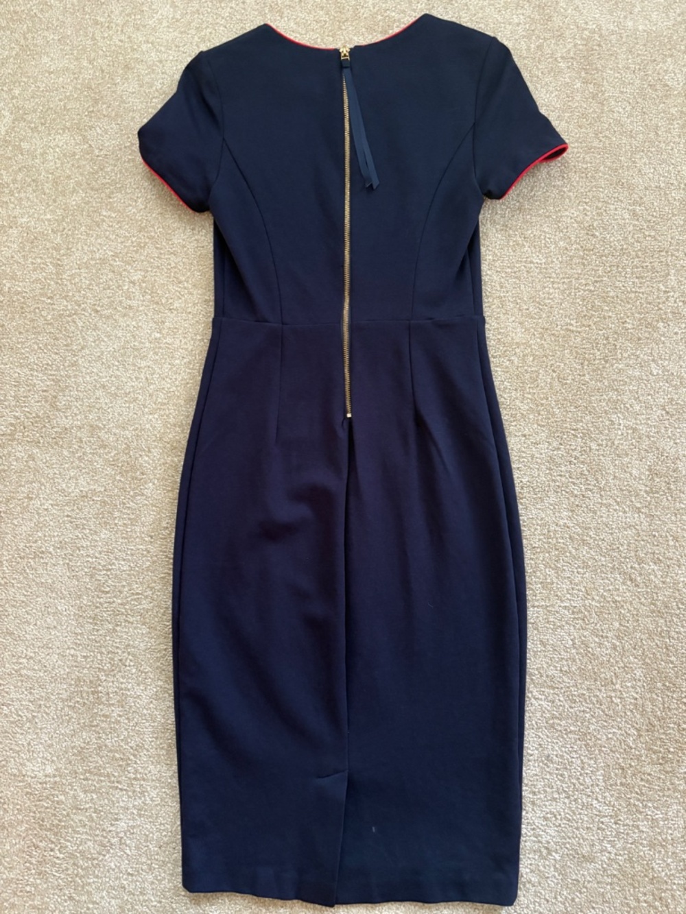 Boden Dress Navy Blue Fitted Short Sleeve Sheath Size 4 - Picture 13 of 16